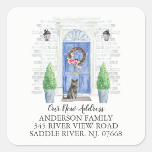 Nyare adress etikett för brittiska Shorthair Cat 