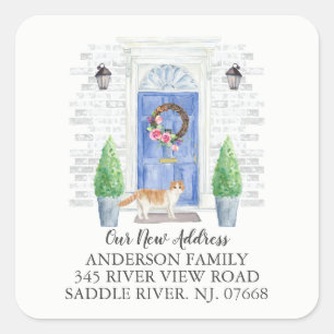 Nyare adress etikett för Scottish Fold Cat Blue Do