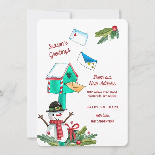 Nyare adress meddelande om julpostlåda inbjudningar (Framsida)