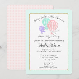 Nyare Äventyr Luftballong Baby Shower Inbjudningar