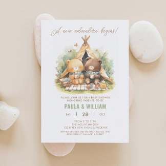 Nyare Äventyr Lycklig Campers Baby Shower Inbjudan