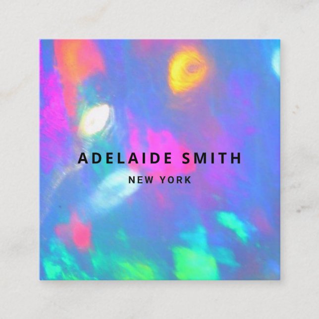 nyare färg gemstone-fotot fyrkantigt visitkort (Framsida)