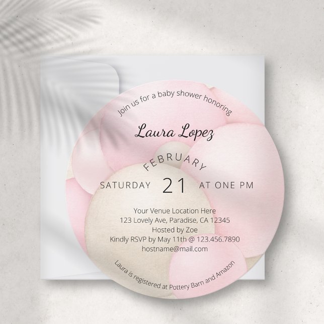 Nyare inbjudan till babyskor för Rosa-pratbubblor (Skapare uppladdad)