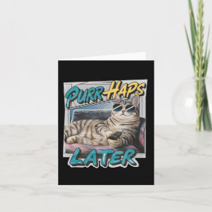 Nyare, kanske finare, Cat Lover Pun Relaxing Lazy Kort