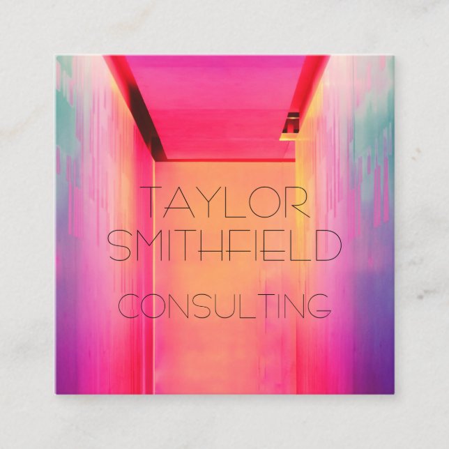 nyare ljus affärskort fyrkantigt visitkort (Framsida)