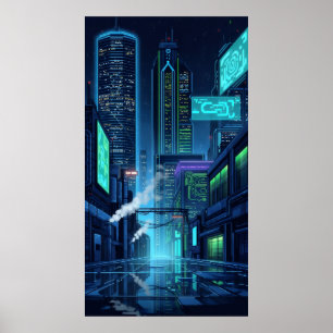 nyare ljus av den framtida pixelstaden poster