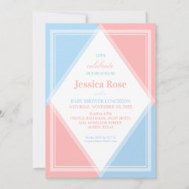 Nyare och Ljus rosa blå, modern babyskare Inbjudningar