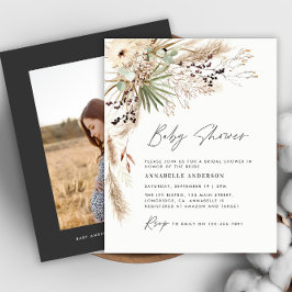 Nyare svart foto för babyduschpampas flygblad