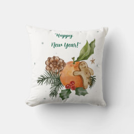 "Nyårets Citrus & Sweets Watercolor" Kudde