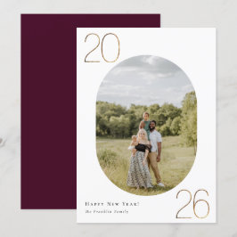 nyårfoto Guld 2026 Julkort