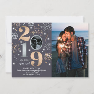Nyårs bebis tillkännagivande Nyår 2019 Julkort