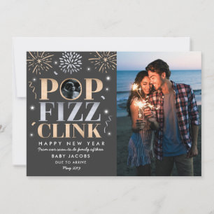 Nyårs bebis tillkännagivande Nyår 2019 Julkort