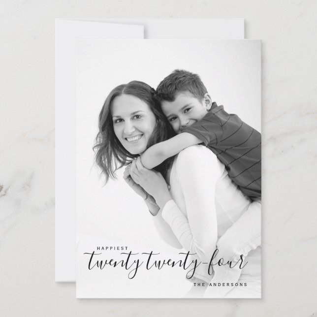 Nyårs bild av 224 svartvitt julkort (Framsida)