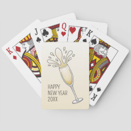 Nyårs champagneglas casinokort