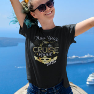 Nyårs Cruise Squad Guld Anpassad T Shirt