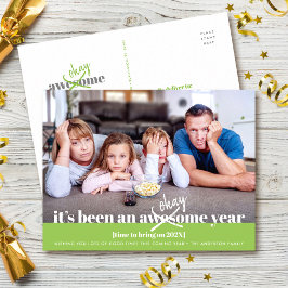 Nyårs fetstilt, modern, nutida fotoGrönt Helg Vykort