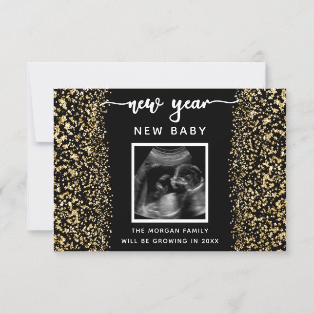 Nyårs Gravid - annonsfoto Tack Kort (Framsida)