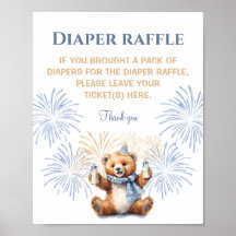 Nyårs pojkskena Barnskårar Diaper Raffle-tecken