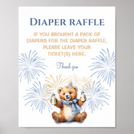 Nyårs pojkskena Barnskårar Diaper Raffle-tecken Poster