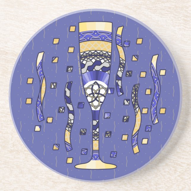 Nyårs Toast Coaster Underlägg Sandsten (Framsidan)