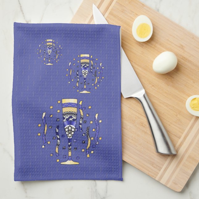 Nyårs Toast Hand Towel Kökshandduk (Vikt i Fjärdedel)