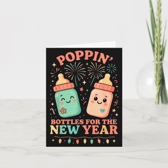 Nyårs Tröja, Sjuksköterska Png Flaskor För Det Nya Kort (Framsida)