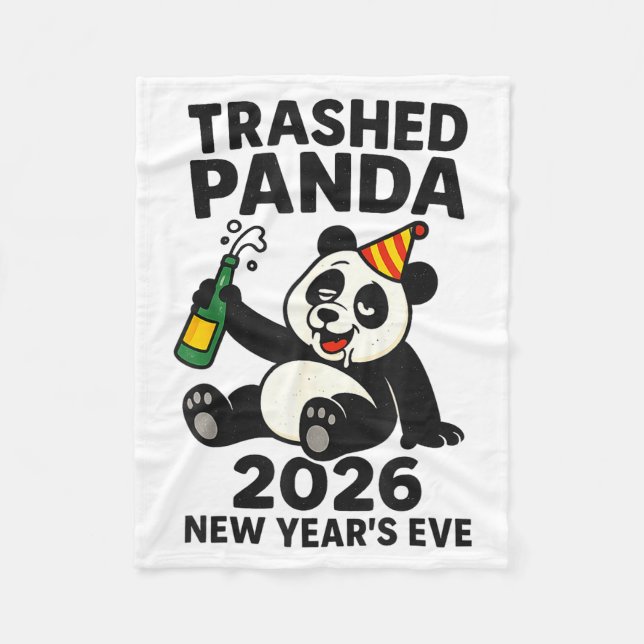Nyårsafton 2026 Trashed Panda Premium  Fleecefilt (Framsidan)