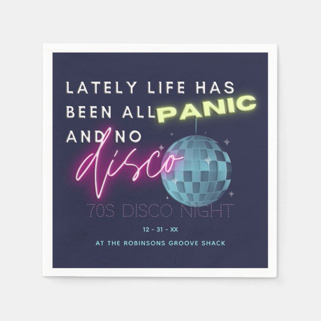 Nyårsafton 70-talet Party Pappersservett (Framsidan)