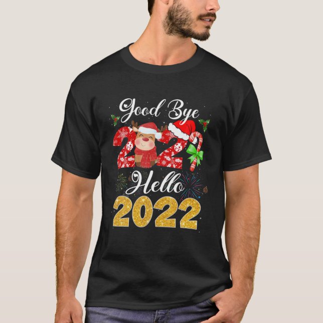 Nyårsafton Adjö 2021 Hej 2022 Pajama Match T Shirt (Framsida)