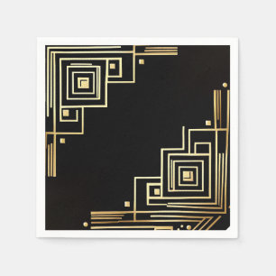 Nyårsafton Art Deco Mönster Napkins Pappersservett