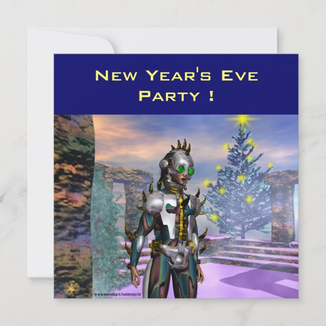 NYÅRSAFTON AV ETT CYBORG JULKORT (Framsida)