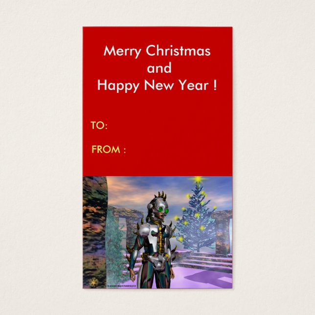 NYÅRSAFTON AV ETT CYBORG VISITKORT (Framsidan)