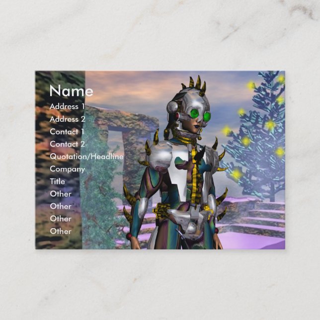 NYÅRSAFTON AV ETT CYBORG VISITKORT (Framsida)