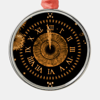 Nyårsafton Bronze Iris Clock Metall Ornament