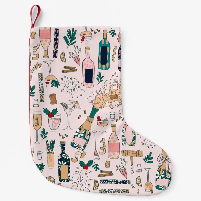 nyårsafton champagne christmas cocktail vin liten julstrumpa (Framsidan)