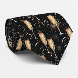 Nyårsafton Champagne Fireworks Black Guld Slips