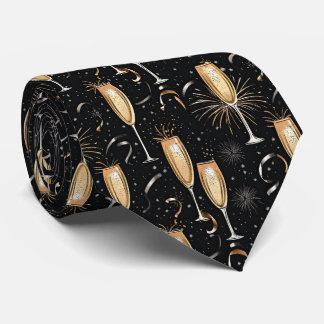 Nyårsafton Champagne Fireworks Black Guld Slips
