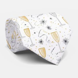 Nyårsafton Champagne Fireworks White Blac Guld Slips