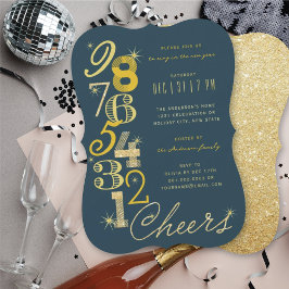 Nyårsafton Countdown Glitter Julfest Inbjudningar