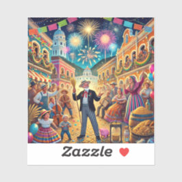 Nyårsafton Firande El Año Viejo Klistermärken