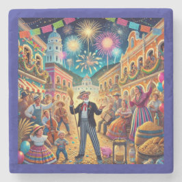 Nyårsafton Firande El Año Viejo Stenunderlägg