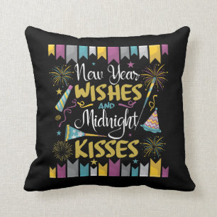 Nyårsafton Firande Önskemål Midnight Kisses Kudde