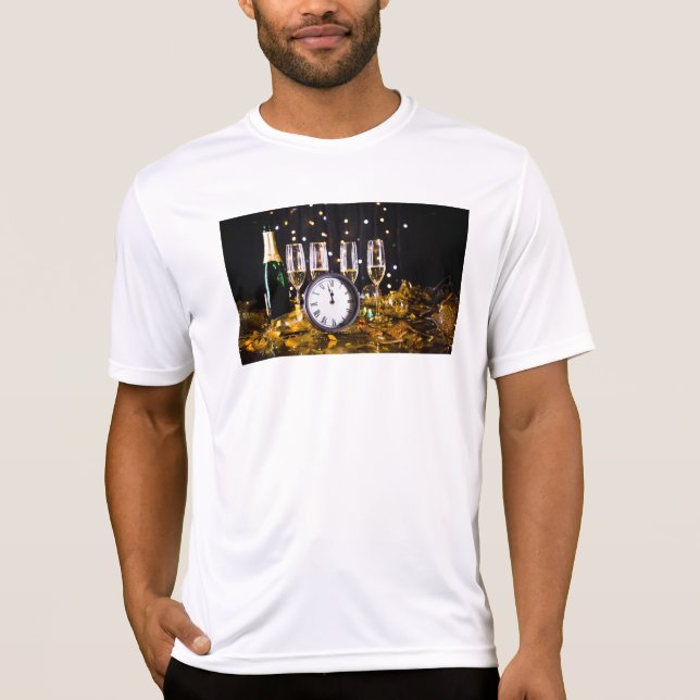 Nyårsafton firande SlipperyJoes champagne T Shirt (Framsida)