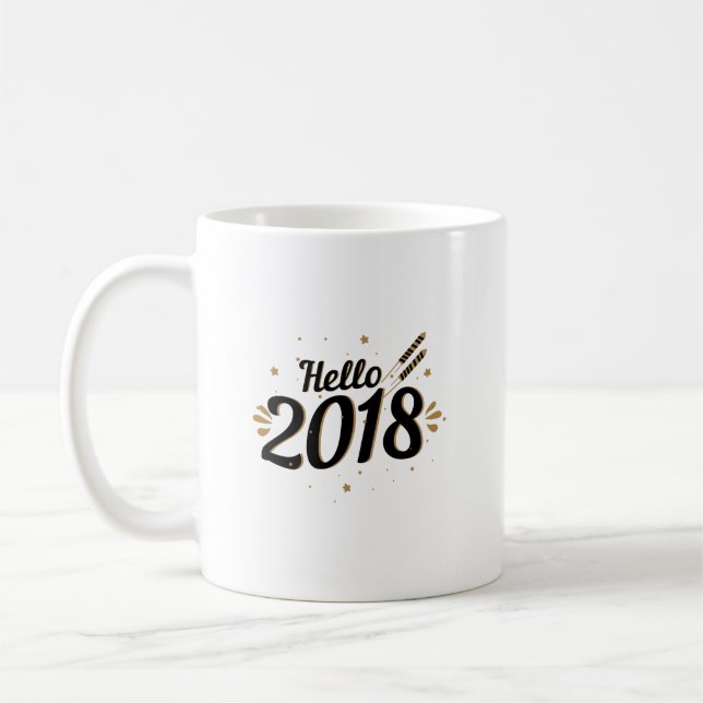 Nyårsafton för hejer 2018 kaffemugg (Vänster)