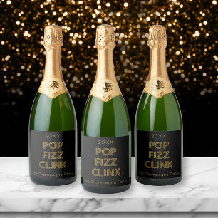 Nyårsafton för popup-fizz Clink Modern Typography
