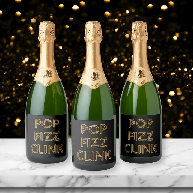 Nyårsafton för popup-fizz Clink Modern Typography (Skapare uppladdad)