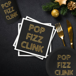 Nyårsafton för popup-fizz Clink Modern Typography Pappersservett