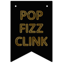 Nyårsafton för popup-fizz Clink Modern Typography Vimplar