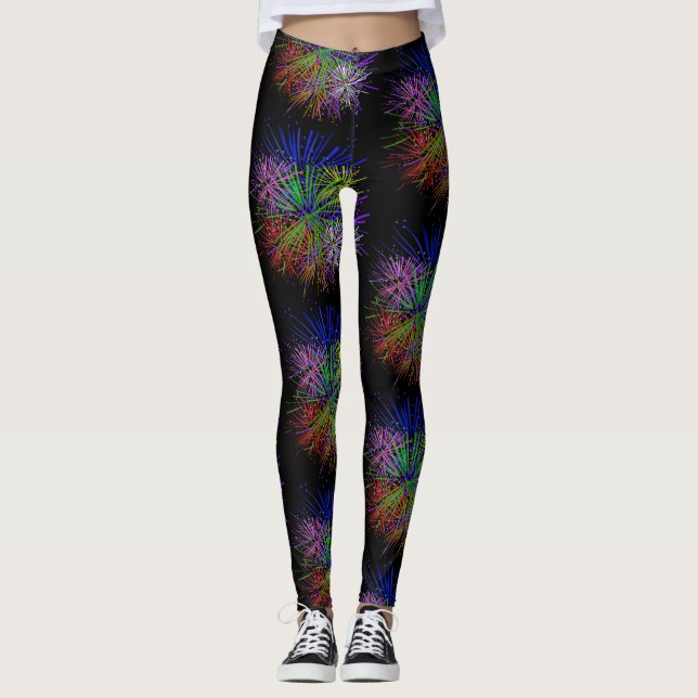 Nyårsafton Fyrverkeri Holidayfest Leggings (Framsida)