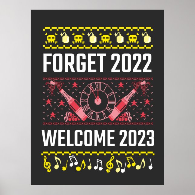 Nyårsafton Glöm 2022 Välkommen 2023 T-Shirt Po Poster (Framsidan)